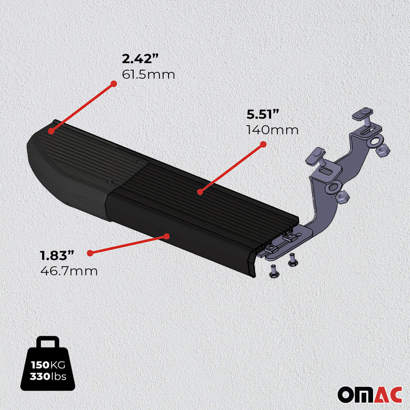 Alu Seitenschweller Trittbretter für Citroen Nemo 2008-2021 Schwarz 2tlg