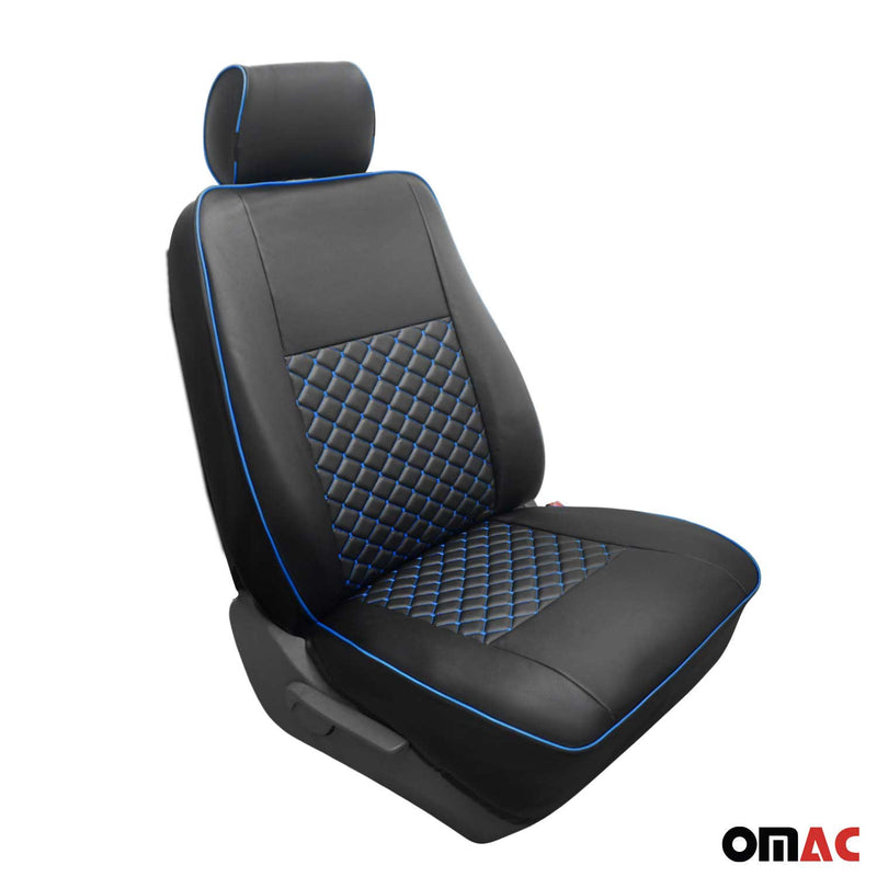 Sitzbezüge für Ford Transit Tourneo Custom 2012-2024 Kunstleder Schwarz Blau