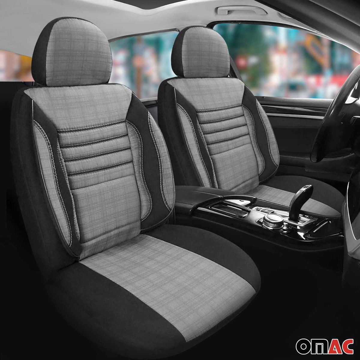 Schonbezüge Sitzschoner Sitzbezüge für BMW X4 X5 Grau Schwarz 2 Sitz Vorne Satz