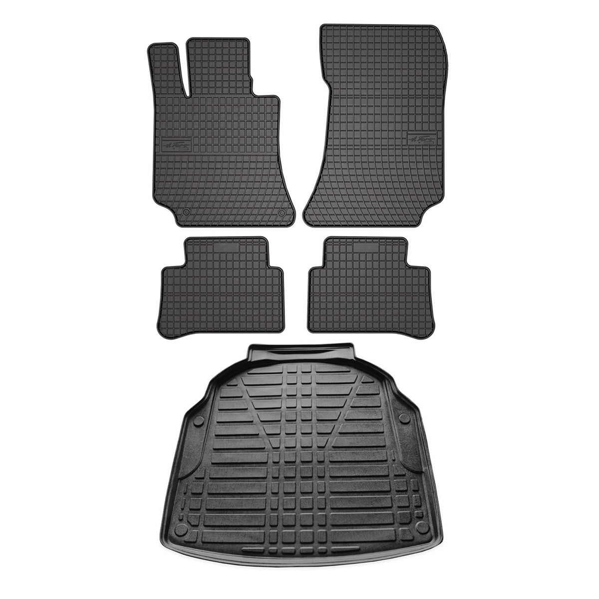Fußmatten & Kofferraumwanne Set für Mercedes E Klasse W212 2009-2016 Gummi 5x