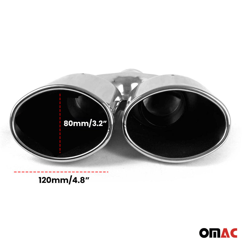 Auspuffblende Links Edelstahl Chrompuffanlage Endrohre Endstücke ø63 mm