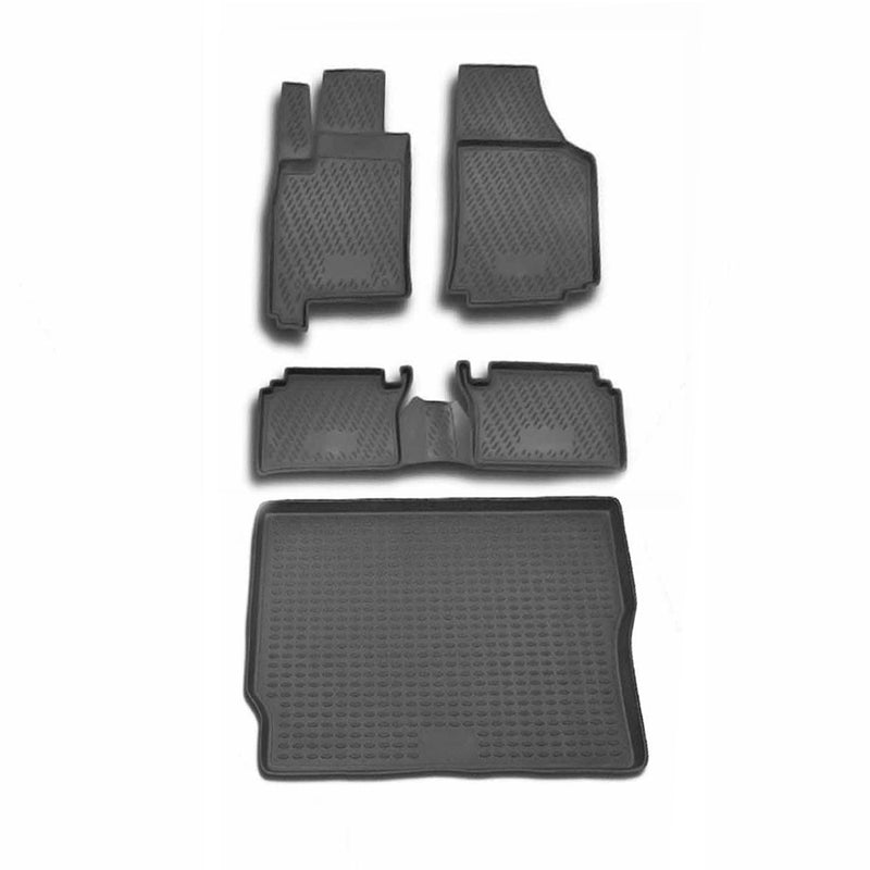 Fußmatten & Kofferraumwanne Set für Opel Meriva 2003-2009 Gummi TPE Schwarz 5x