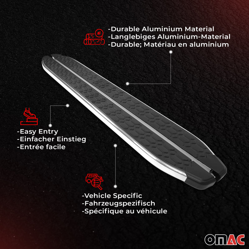 Trittbretter Seitenschweller für Citroen Nemo 2008-2021 Edelstahl Schwarz Silber