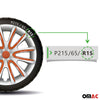 4x wheel trims, hubcaps, wheel trims, 15" inch steel rims, gray-orange