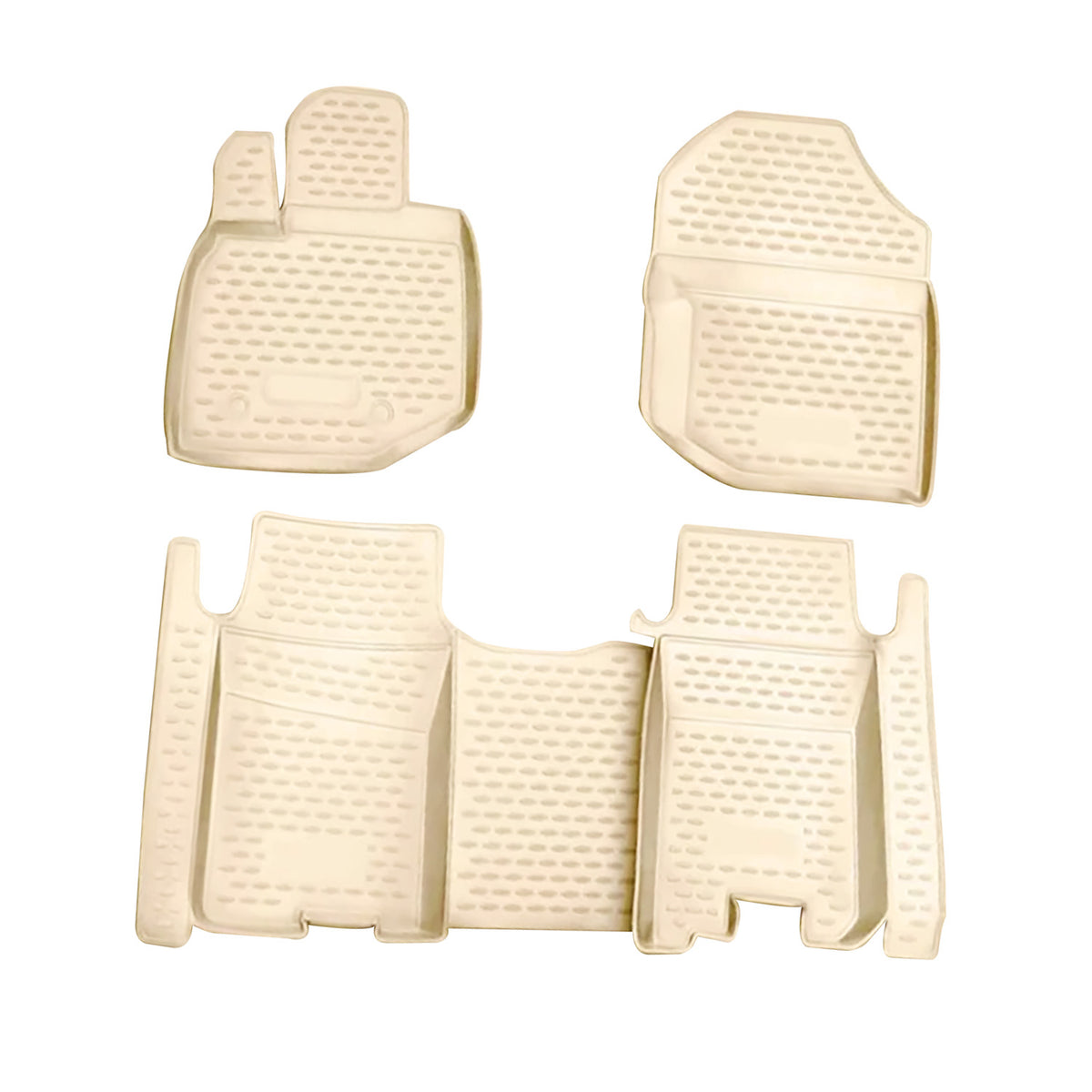 Fußmatten für Honda Jazz 2008-2015 3D Passform Hoher Rand Gummimatten Beige