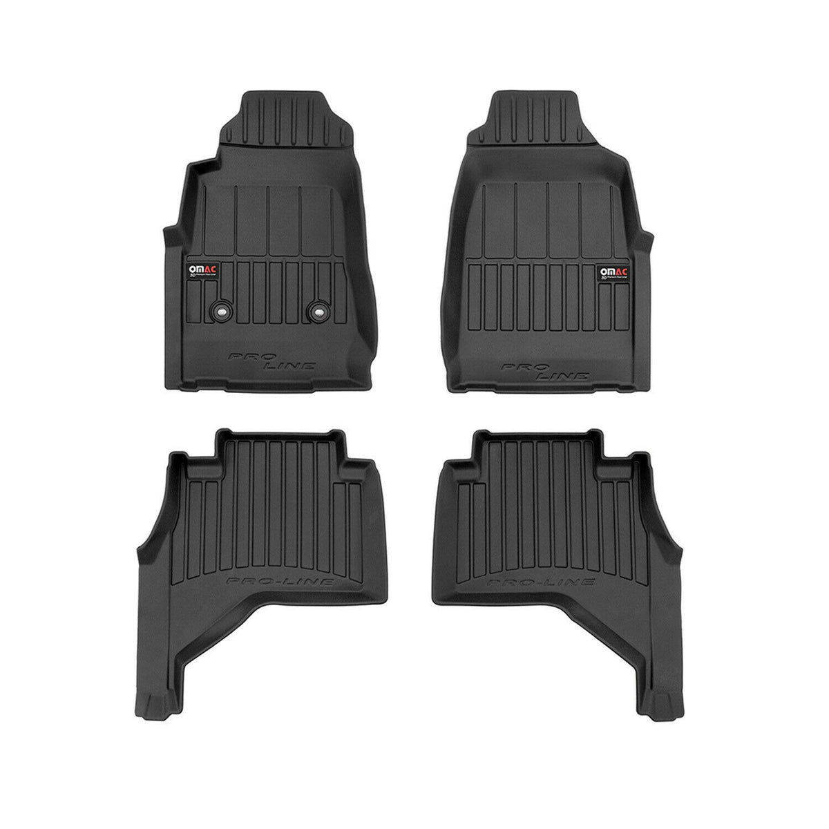 OMAC Gummi Fußmatten für Isuzu D-Max 2011-2019 Premium TPE Automatten Schwarz 4x