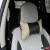 Pack of 2 car headrest car seat cushion neck cushion leather beige 8x30cm