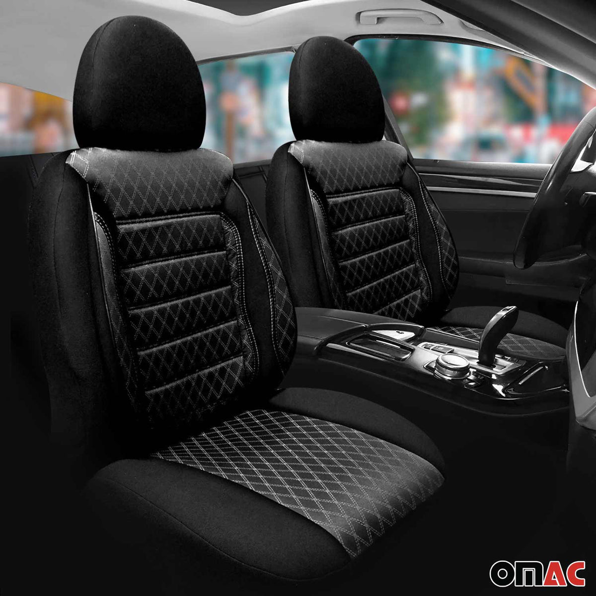 Sitzbezüge Schonbezüge für Vauxhall Vivaro 2014-2024 Schwarz 2 Sitz Vorne Satz