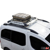Luggage roof box roof basket for pick-up passenger cars aluminum silver 100x120 cm