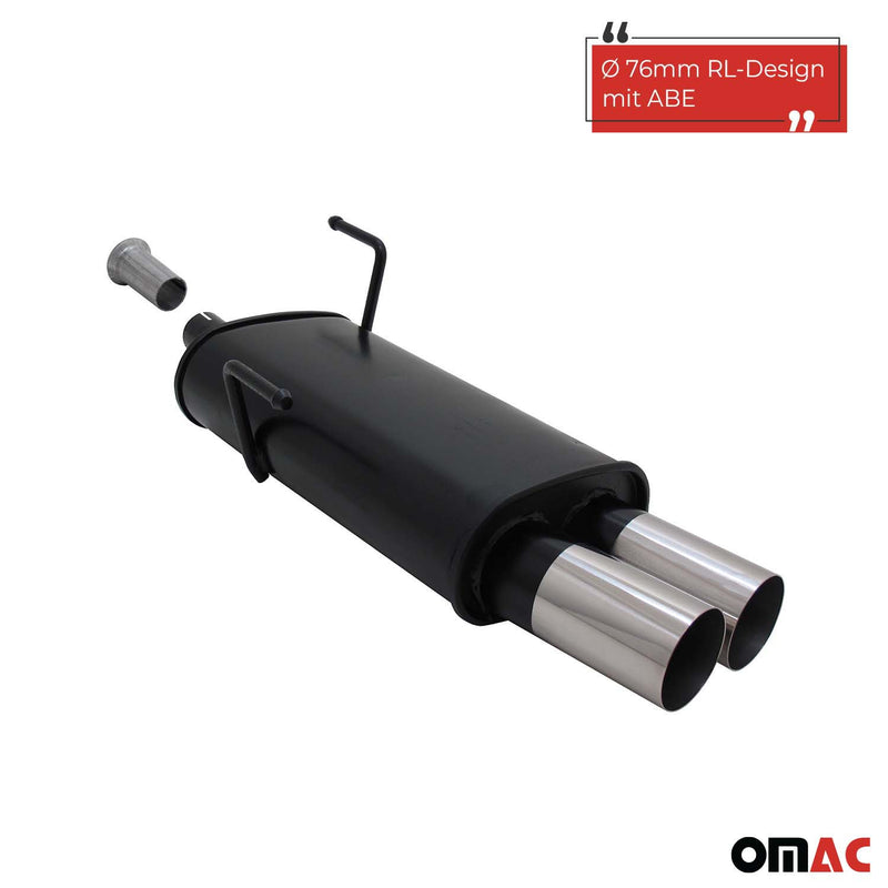 Novus Sportauspuff für Peugeot 206 2x76mm RL-Design Endschalldämpfer mit ABE
