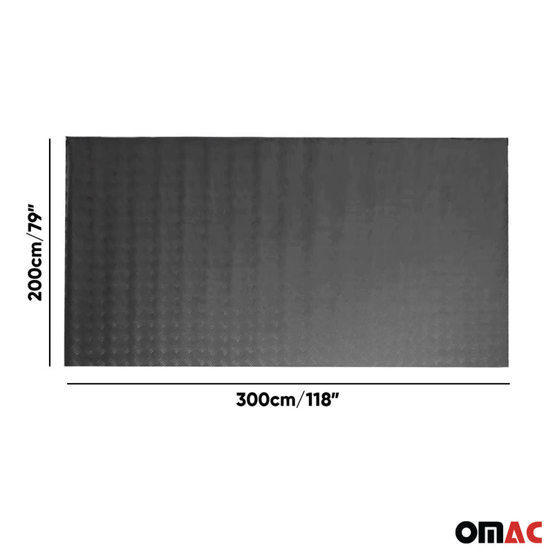 Antirutschmatte Gumimatte Bodenbelag Riffelblech Optik 300 x 200 cm Schwarz