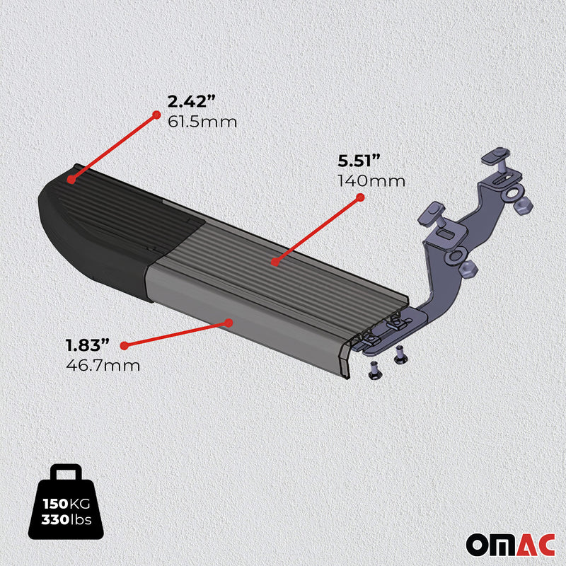 Aluminium Seitenschweller Trittbretter für Citroen Nemo 2008-2021 Silber 2tlg