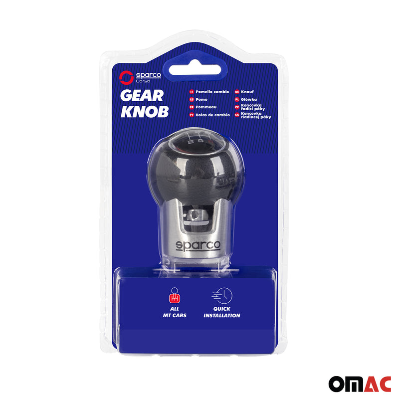 SPARCO Schaltknauf Schalthebel Schaltknopf Aluminium Kunstleder Schwarz Knauf