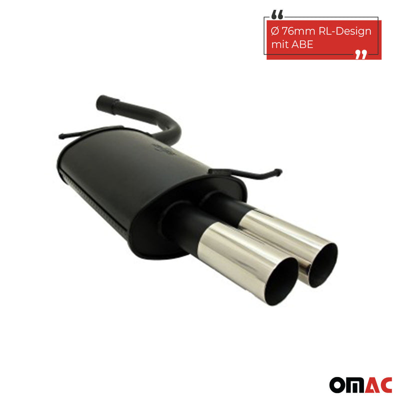 Novus Sportauspuff für Audi A4 B6 / 8E 2x76mm RL-Design Endschalldämpfer mit ABE