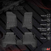 OMAC Gummi Fußmatten für Jeep Gladiator Pick-up 2020-2024 Premium TPE Schwarz 3x