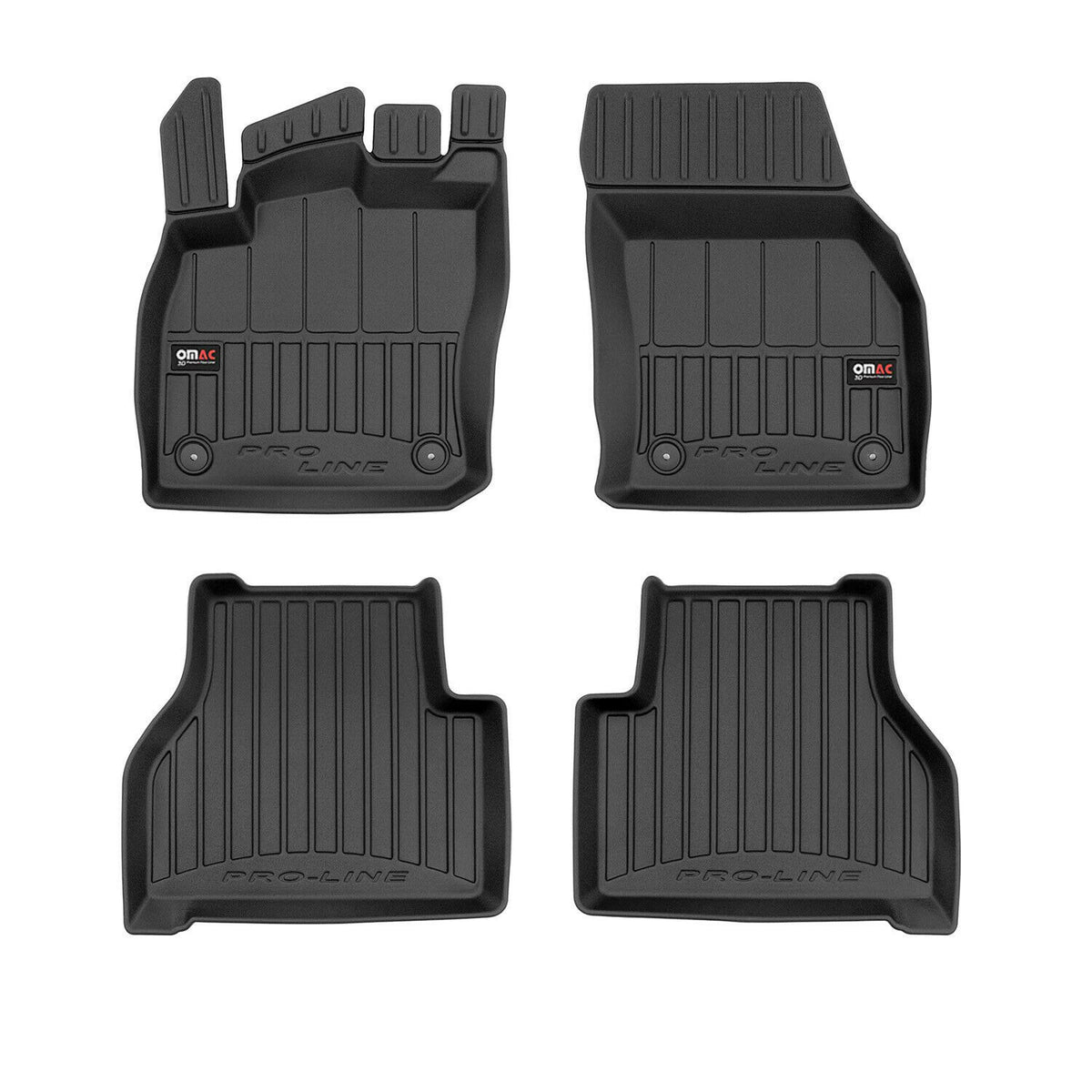 OMAC Gummi Fußmatten für VW Caddy 2021-2024 Premium TPE 3D Automatten Schwarz 4x