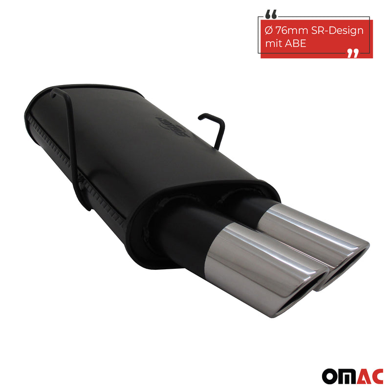 Novus Sportauspuff für Peugeot 106 2x76mm SR-Design Endschalldämpfer mit ABE