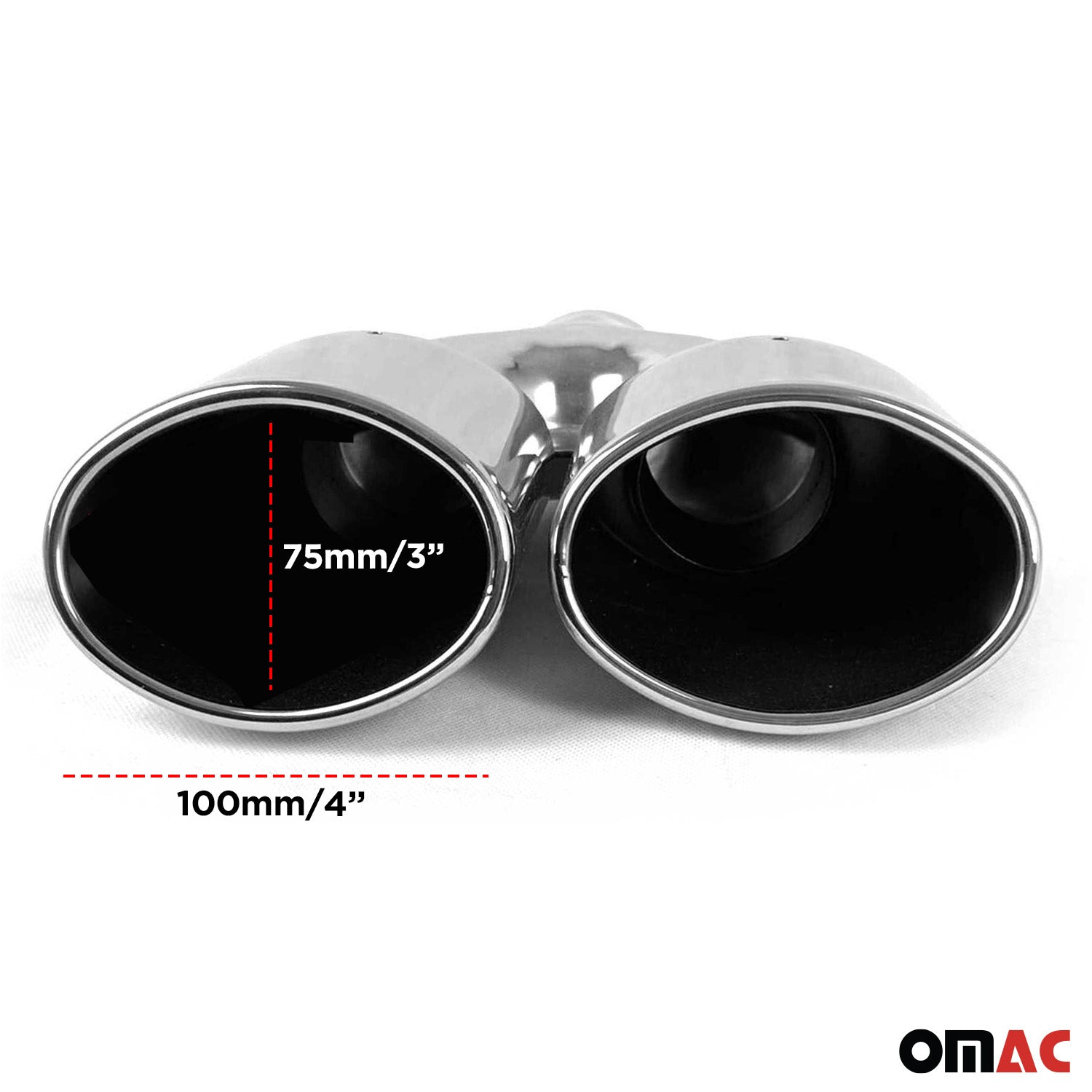 Sportauspuff Auspuffblende Chrom Edelstahl V2A 304 nur passend 2 Endrohr R+L