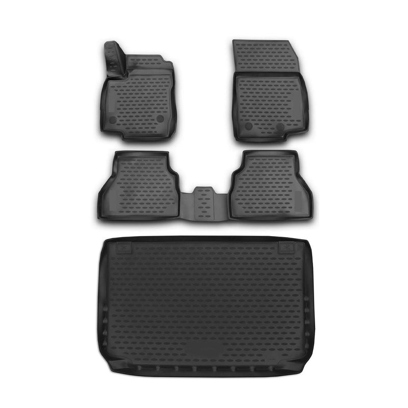 Fußmatten & Kofferraumwanne Set für Ford B-Max 2012-2021 Gummi TPE Schwarz 5x