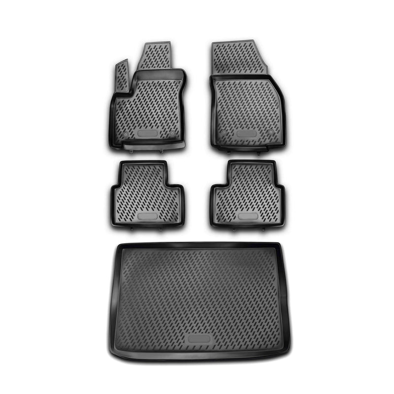 Fußmatten & Kofferraumwanne Set für Opel Meriva 2010-2024 Gummi TPE Schwarz 5x