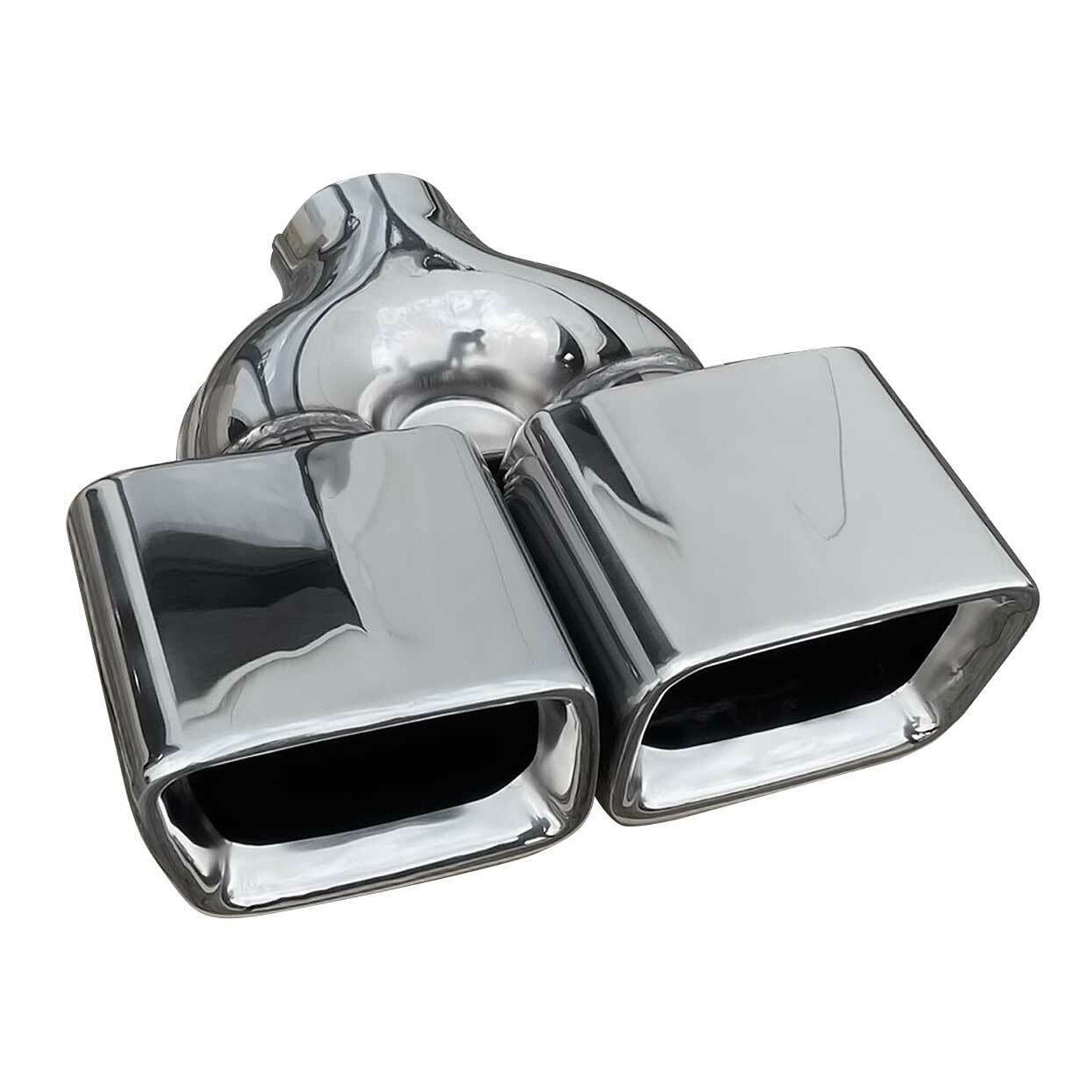Auspuffblende Endstück Double Output Chrom Edelstahl Doppelendrohr Rechts &Links