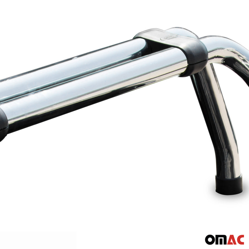 Überrollbügel Rollbar für VW Amarok 2010-2021 Gefärbten Stahl Ø76 Silber