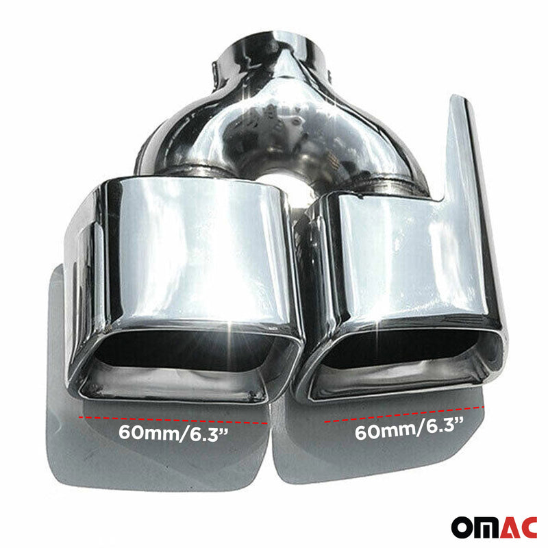 Auspuffblende Endrohr für Mercedes E Klasse 1995-2025 Doppel Stahl Chrom 2tlg