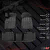OMAC rubber floor mats for Dodge Durango 2011-2024 premium TPE car mats 3 pieces