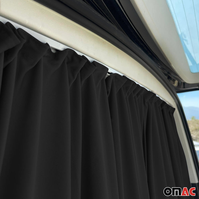 Heckklappe Gardinen Sonnenschutz Vorhänge für VW Caddy L1 L2 Schwarz 2tlg