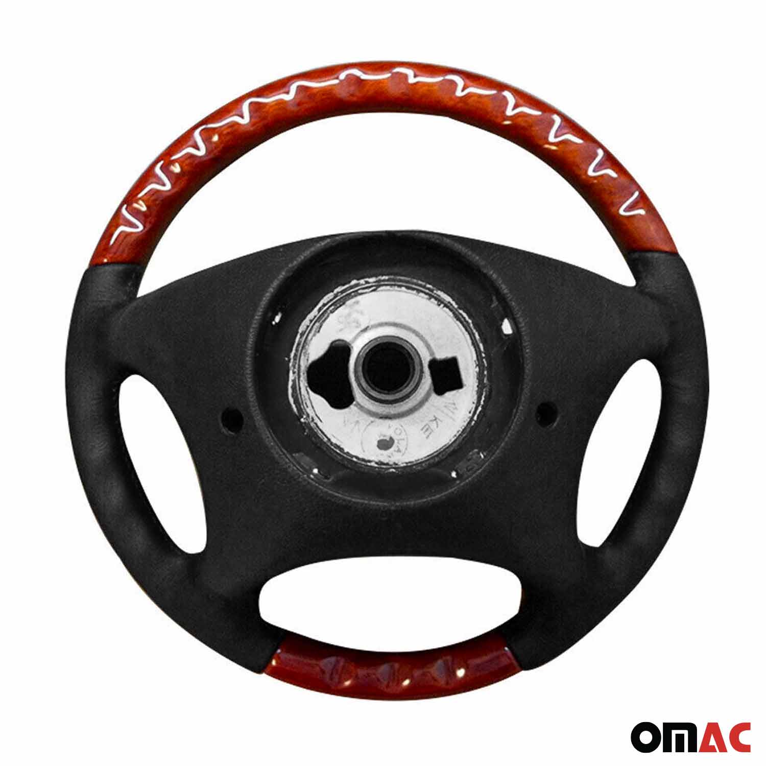 Lenkrad für Mercedes S Klasse C215 Coupe Echt Wurzelnuss mit lederbezug Schwarz