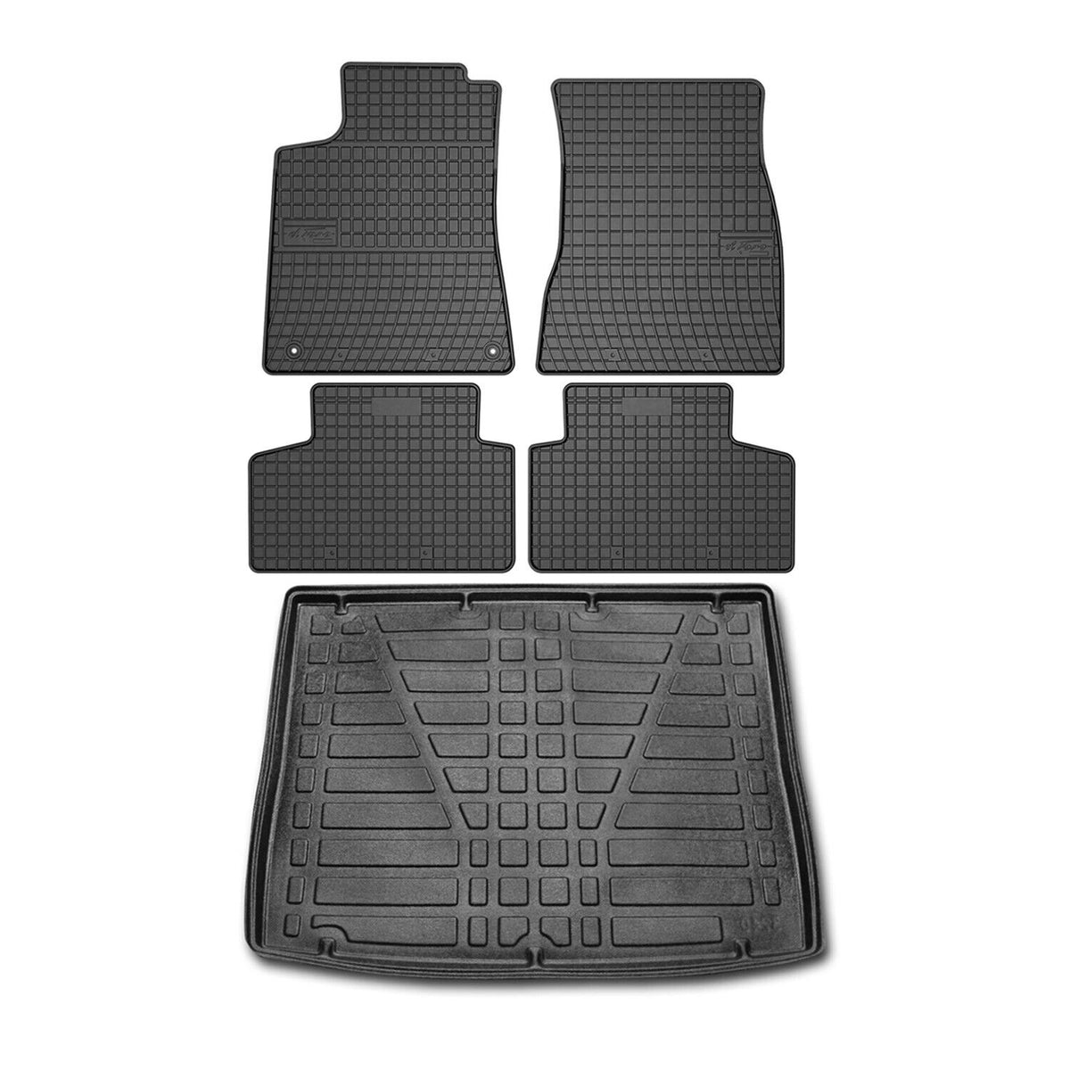 Fußmatten & Kofferraumwanne Set für Mercedes GLB X247 2019-2024 Obere Gummi 5x