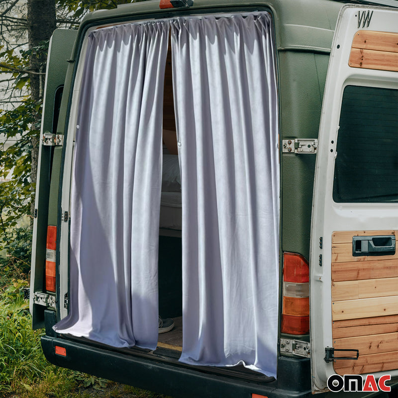 Heckklappe Gardinen Sonnenschutz Vorhänge für Opel Combo Grau 2tlg