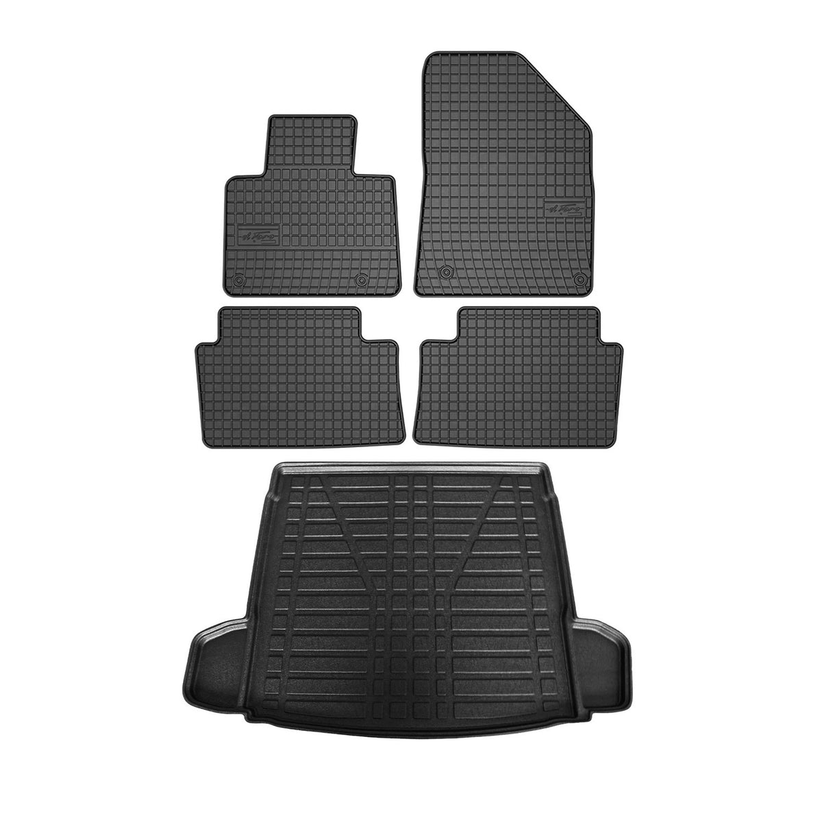 Fußmatten & Kofferraumwanne Set für Citroen C5 2008-2017 Gummi TPE Schwarz 5x