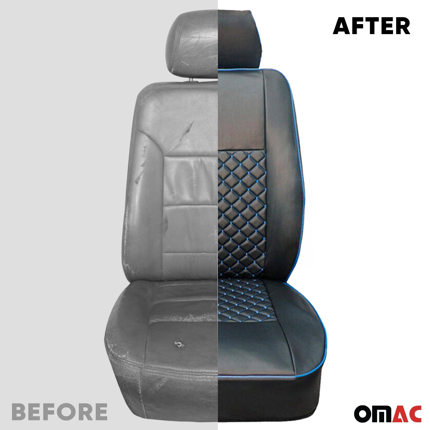 Sitzbezüge Schonbezüge für Renault Trafic 2001-2014 Kunstleder Schwarz Blau 2+1