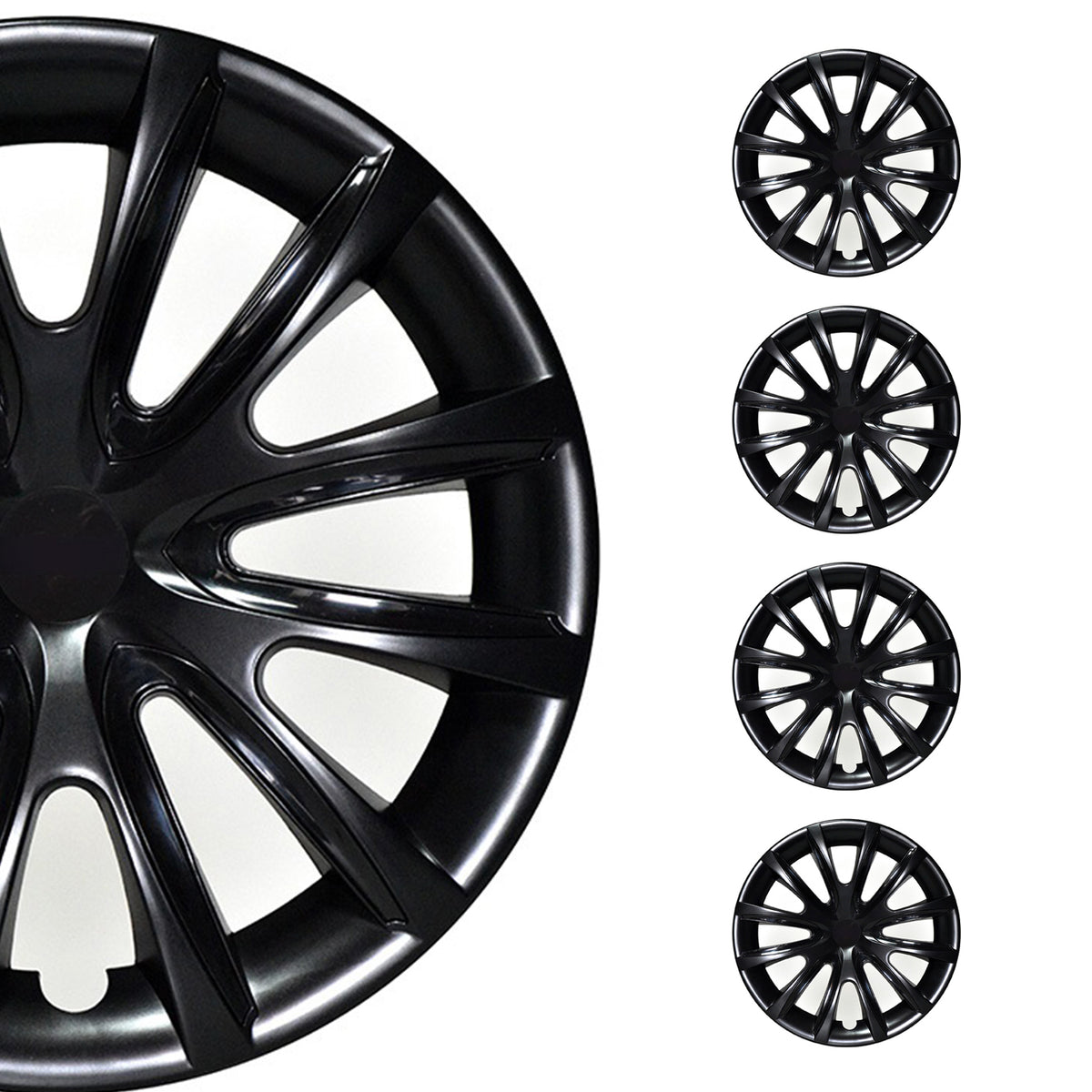 4x 14" Radkappen Radzierblenden Radblenden für VW Audi Skoda ABS Schwarz