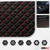140cmx100cm Embossed Black Faux Leather Red Diamond Stitch Car Upholstery