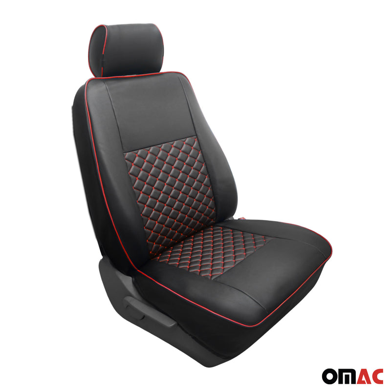 Schonbezüge Sitzbezug 2+1 für Mercedes Sprinter W906 2006-2018 Schwarz Rot Leder