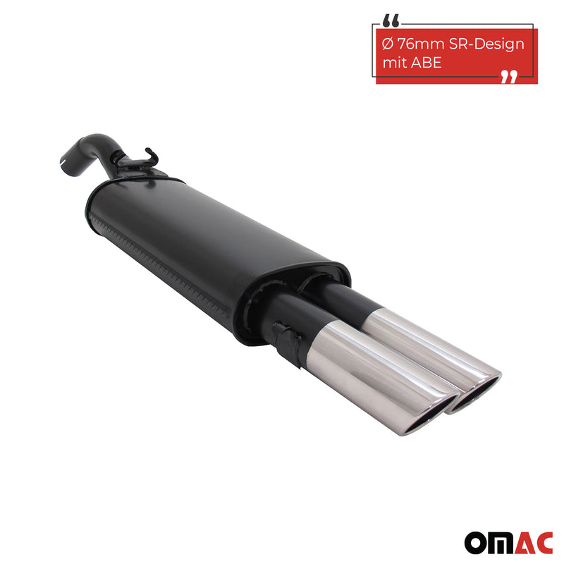Novus Sportauspuff für VW Golf 2 19E 2x76mm SR-Design Endschalldämpfer mit ABE