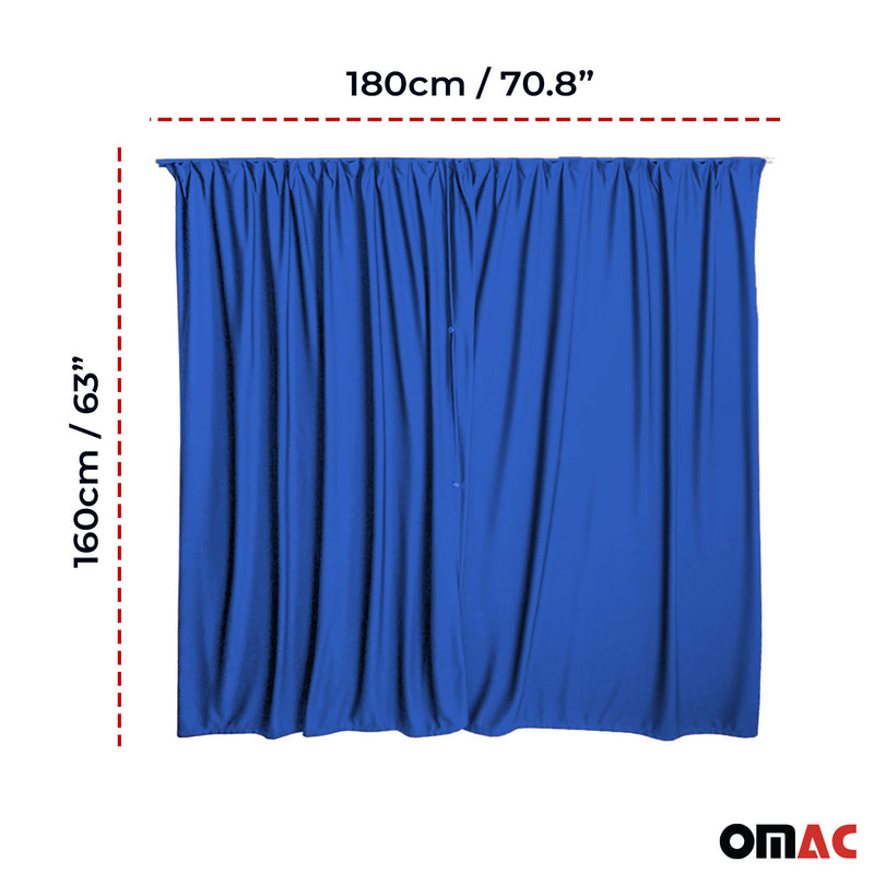 Driver's cab curtains sun protection for Renault Master H2 blue 2-piece