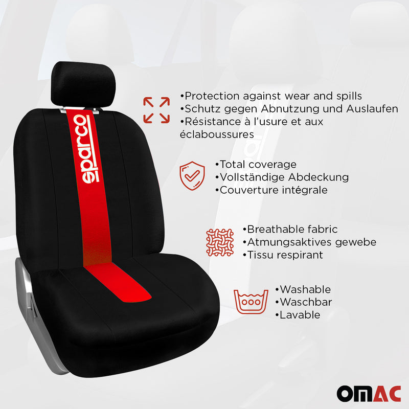 SPARCO Sitzbezüge Schonbezüge Autositzbezüge Universell Schwarz Rot Vorne Hinten