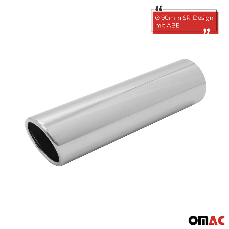 Auspuff Endrohr Edelstahl 1x90mm SR-Design Endschalldämpfer mit ABE