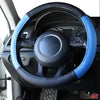 Steering wheel cover, steering wheel protector, steering wheel cover, blue-black, diameter 38-40 cm
