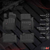 OMAC Gummi Fußmatten für Jeep Grand Cherokee 2011-2022 Premium Gummi Schwarz 4x