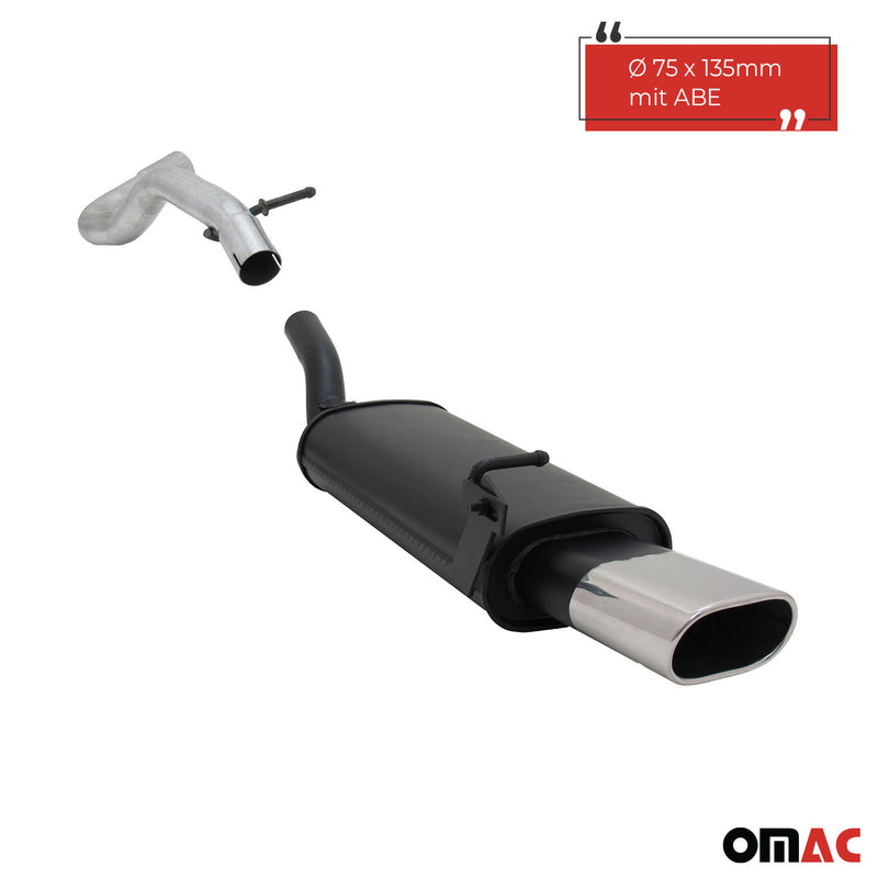 Novus Sportauspuff für Audi A3 Seat Leon VW Golf 4 New Beetle 135x75mm mit ABE