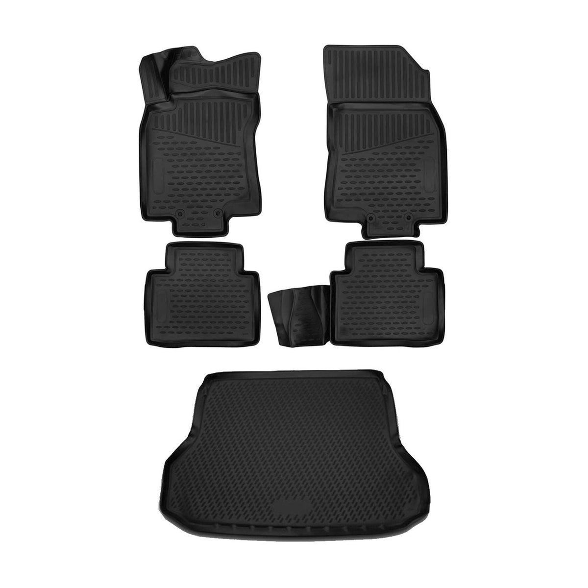 Floor mats & trunk liner set for Nissan X-Trail 2014-2024 TPE black