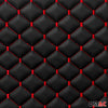 140cmx100cm Embossed Black Faux Leather Red Diamond Stitch Car Upholstery