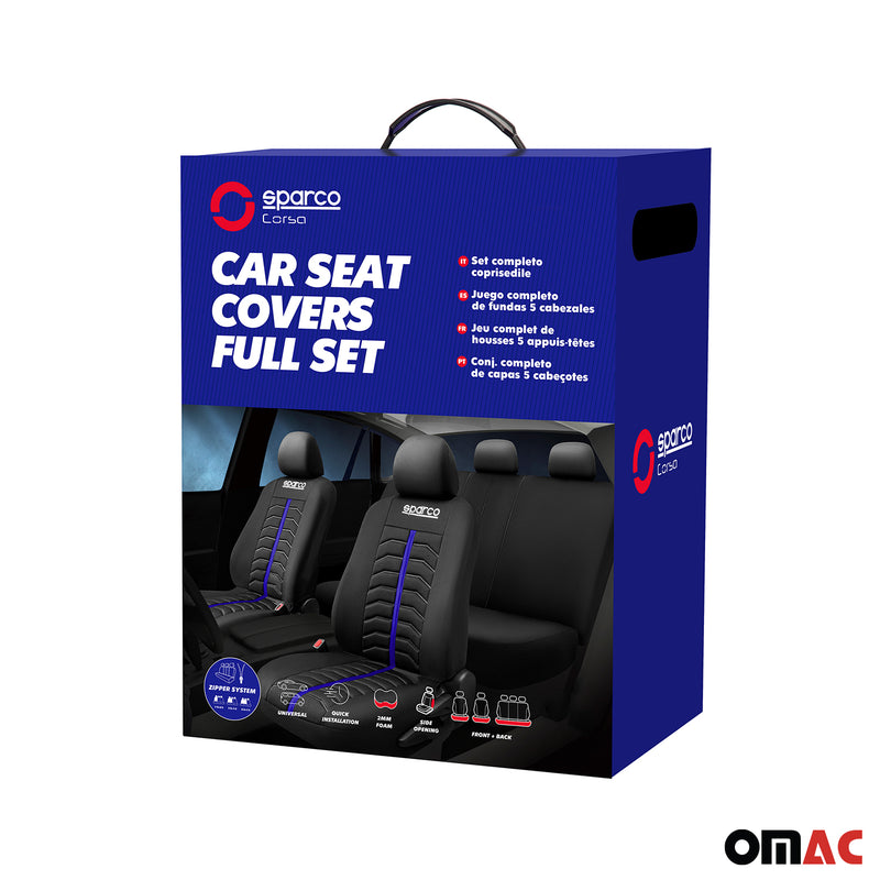 SPARCO Sitzbezüge Schonbezüge Autositzbezüge Universell Blau Rot Vorne Hinten