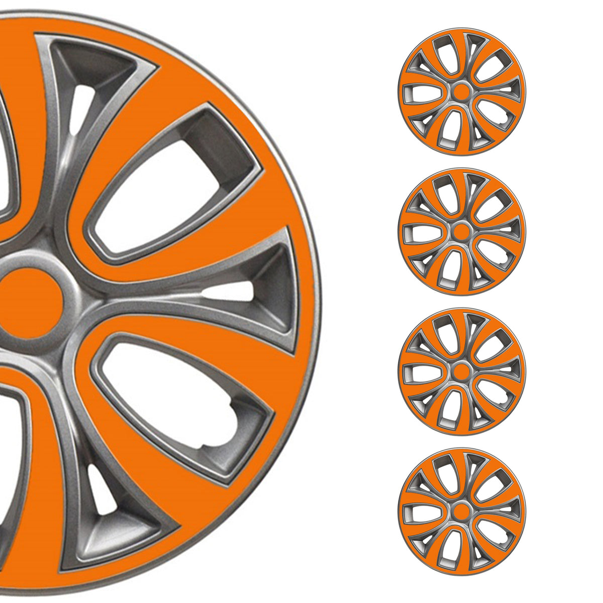 Pack of 4 wheel covers, wheel covers, wheel covers, 16 inch steel rims, orange, 4x