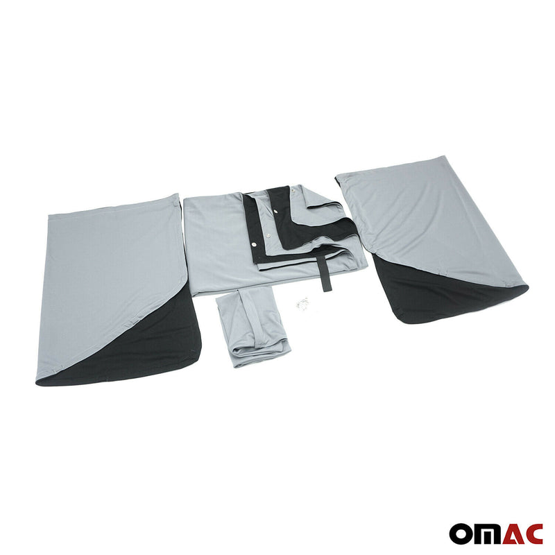Frontscheibe Gardinen Maß Vorhänge für Citroen Jumper 2006-2025 Grau Schwarz 3x