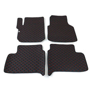 Fußmatten Leder Automatten für VW Amarok 2010-2021 Kunstleder Schwarz Rot 4tlg